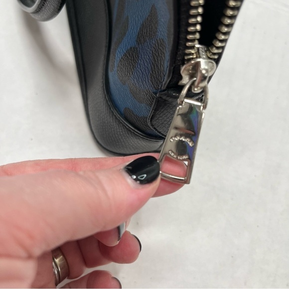 Coach Blue Mini Cora Ocelot Satchel - Picture 6 of 7